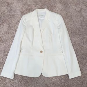 Banana Republic Womens White stretch single button blazer